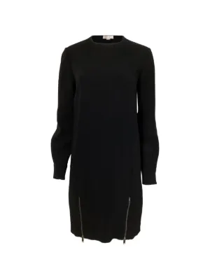 Adidas long-sleeve polo-collar Mini Dress | Black | FARFETCH