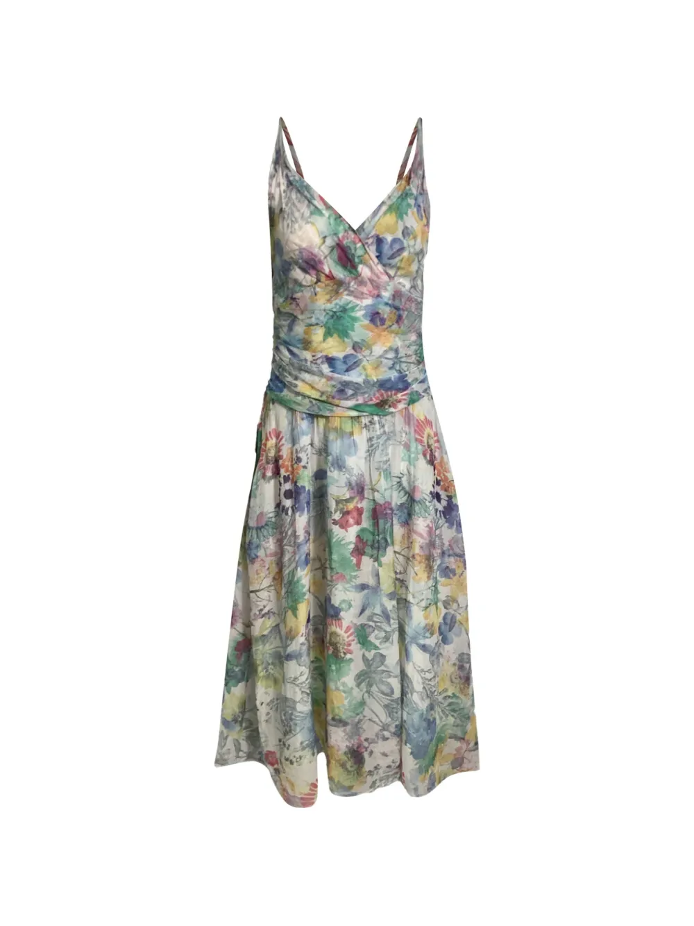 BOSS floral-print surplice dress - Toni neutri