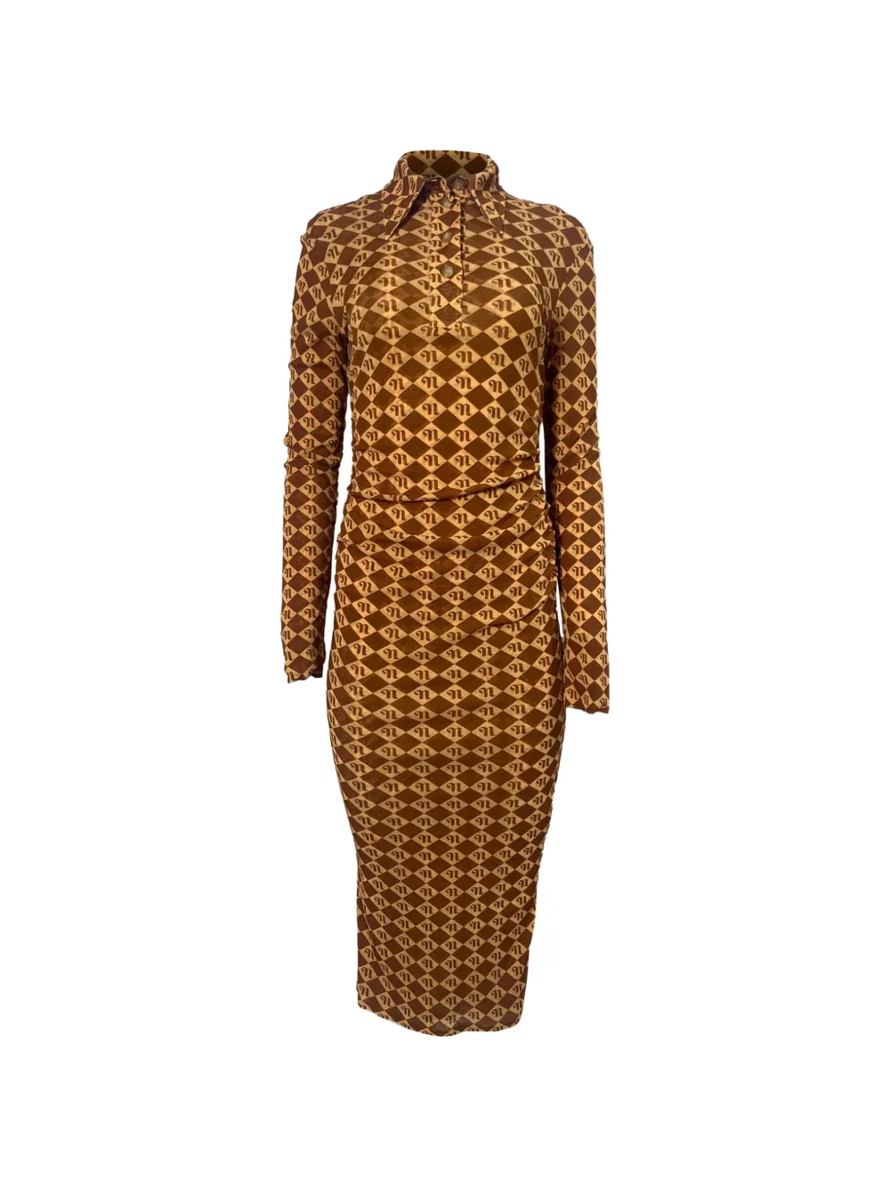 Nanushka long-sleeve midi dress - Marrone