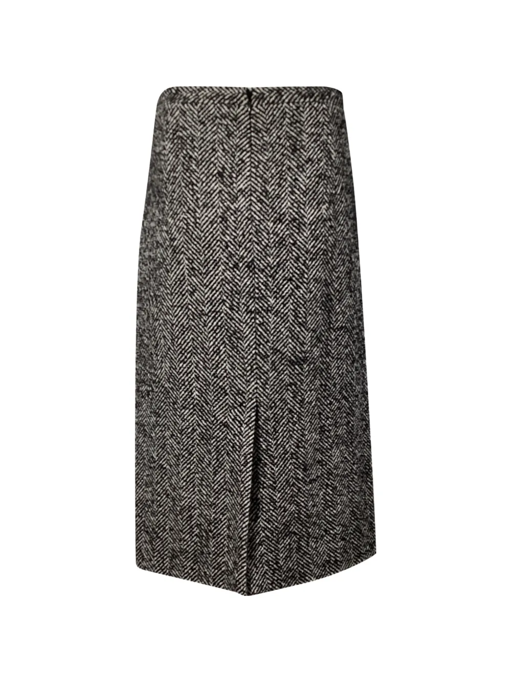 N&ordm;21 herringbone-pattern slit-detail skirt - Zwart