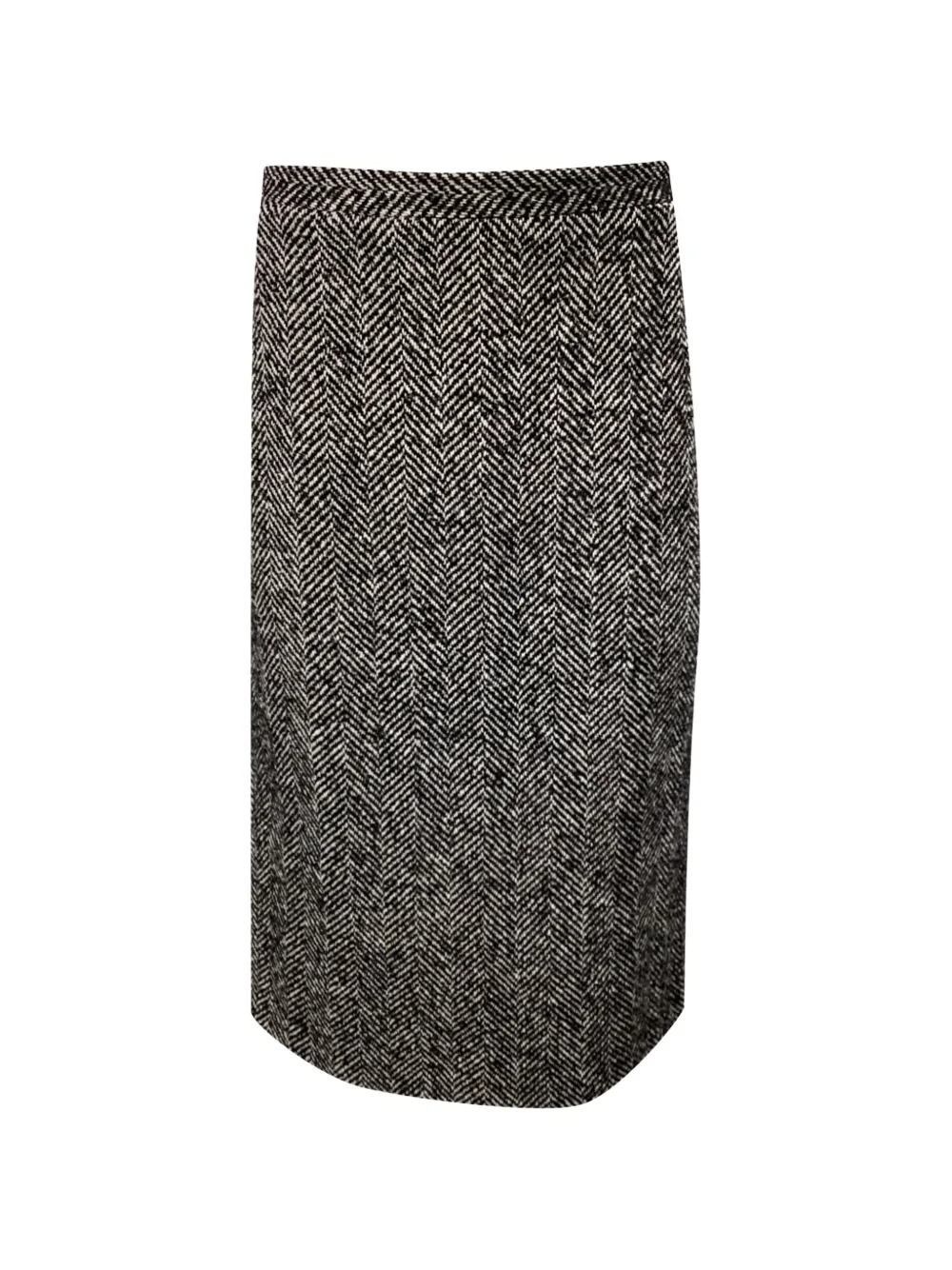Nº21 herringbone-pattern slit-detail skirt - Nero