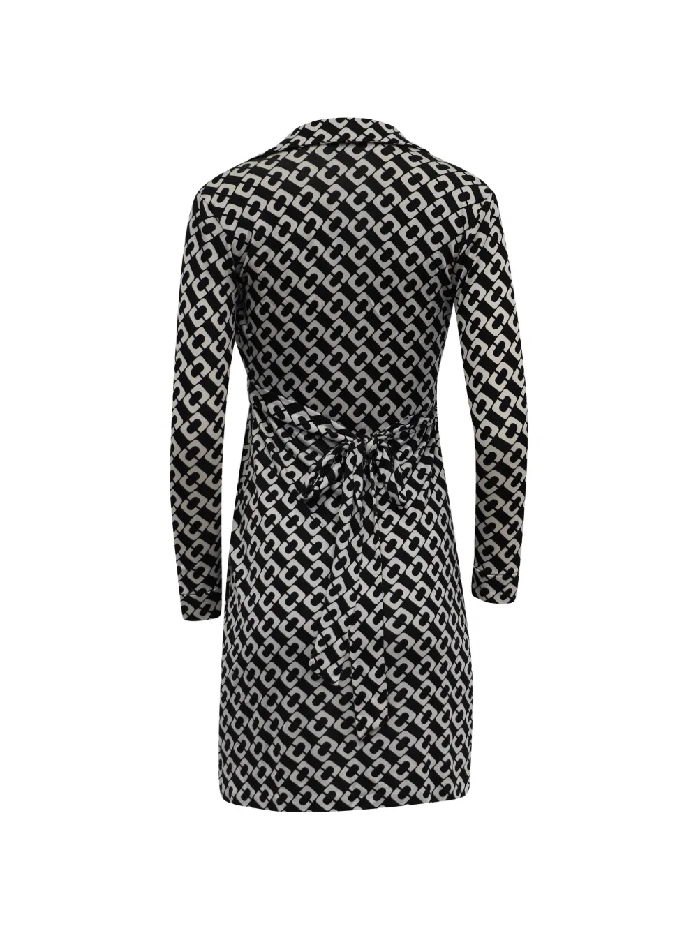 Diane Von Furstenberg Vintage printed wrap mini dress - Zwart
