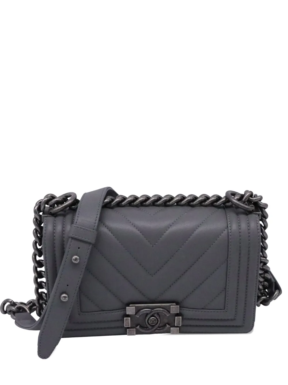 CHANEL Pre-Owned leather crossbody bag - Grigio