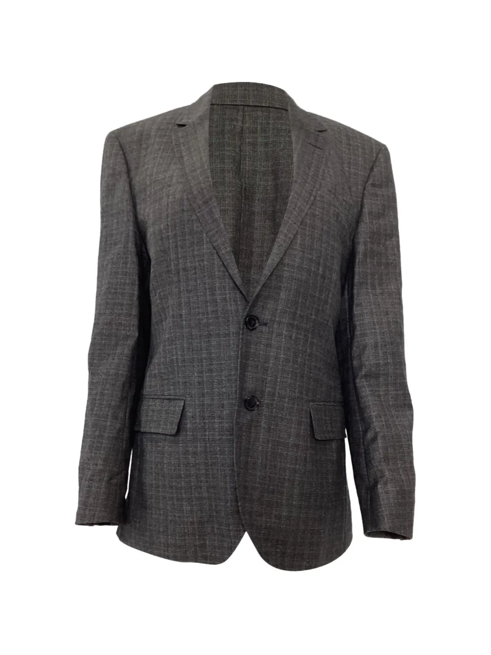 BOSS checked single-breasted blazer - Grigio