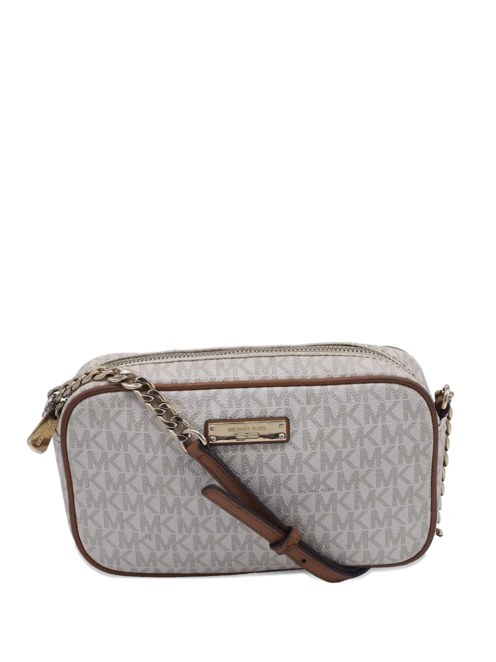 Michael Kors Vintage logo-print chain-detail cross-body bag - Toni neutri