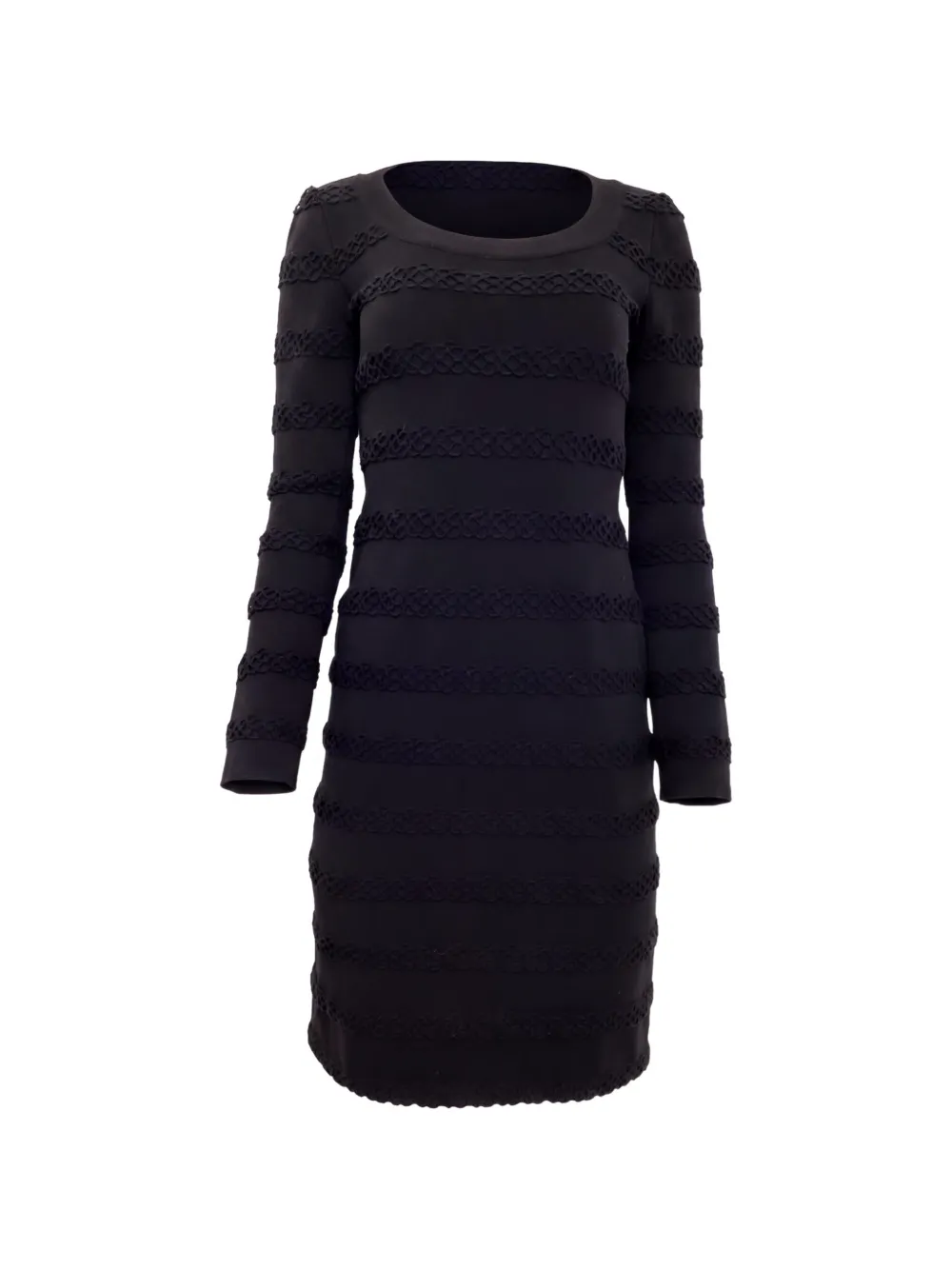 Pre-owned Alaïa Long-sleeve Mini Dress In Black
