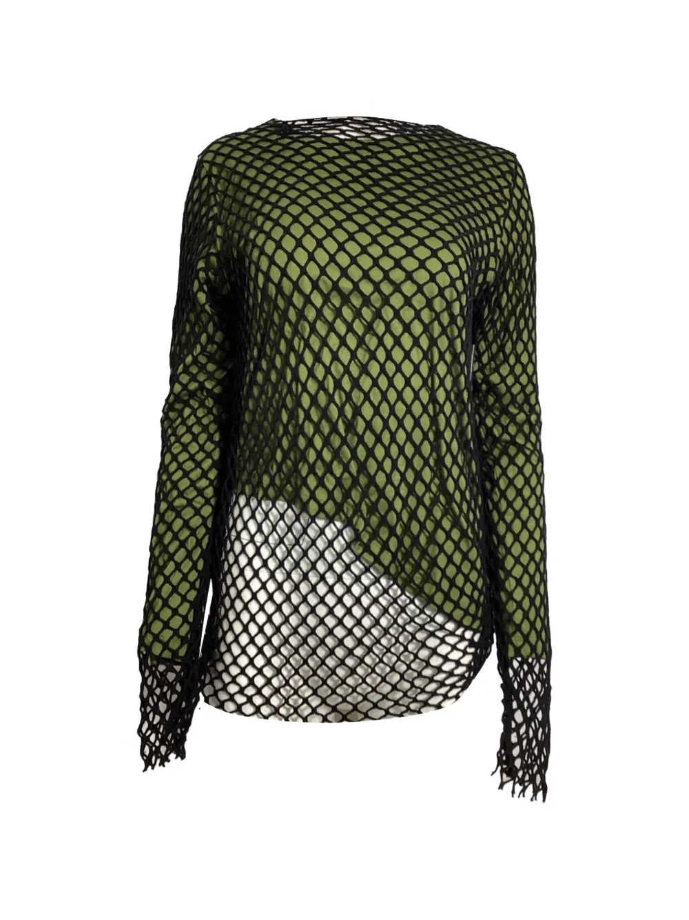 Marques'Almeida layered long-sleeve top - Verde