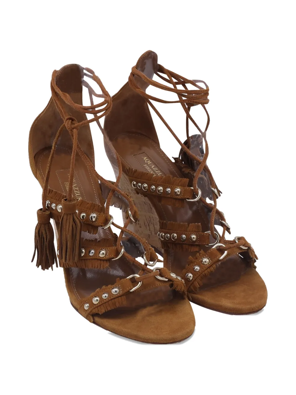 Aquazzura tassel-detail wedge-hell sandals - Bruin