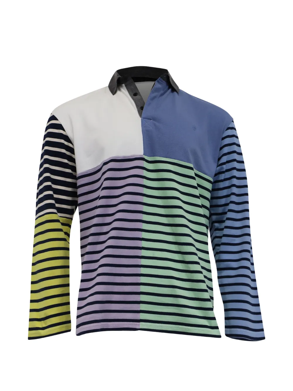 JW Anderson patchwork long-sleeve polo shirt - Bianco