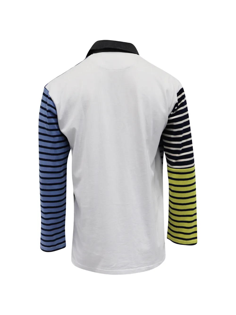 patchwork long-sleeve polo shirt