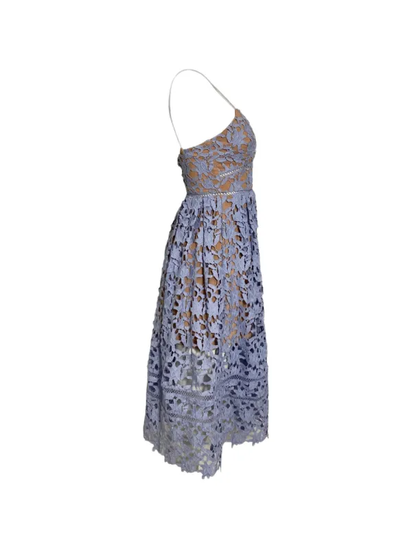 Self-Portrait Azaelea Lace Midi Dress | Purple | FARFETCH