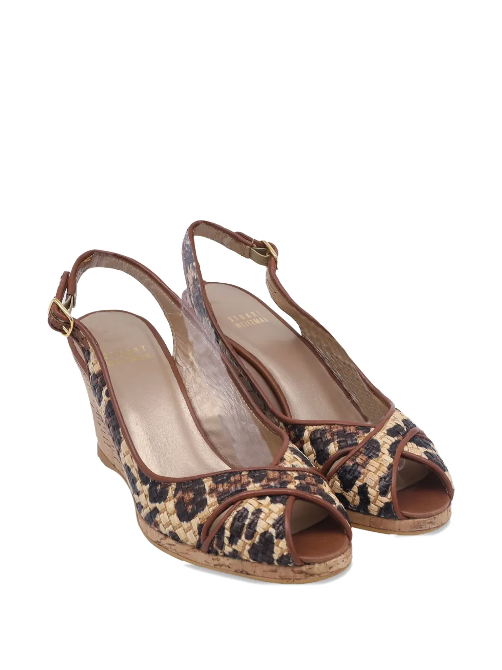Stuart Weitzman animal-print wedge sandals - Bruin