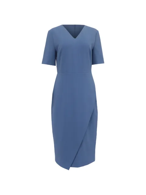 BOSS V-neck asymmetric midi dress