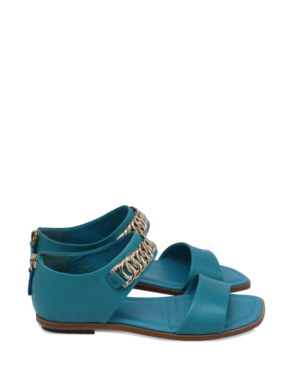 Tod's Vintage chain-detail leather sandals - Blu