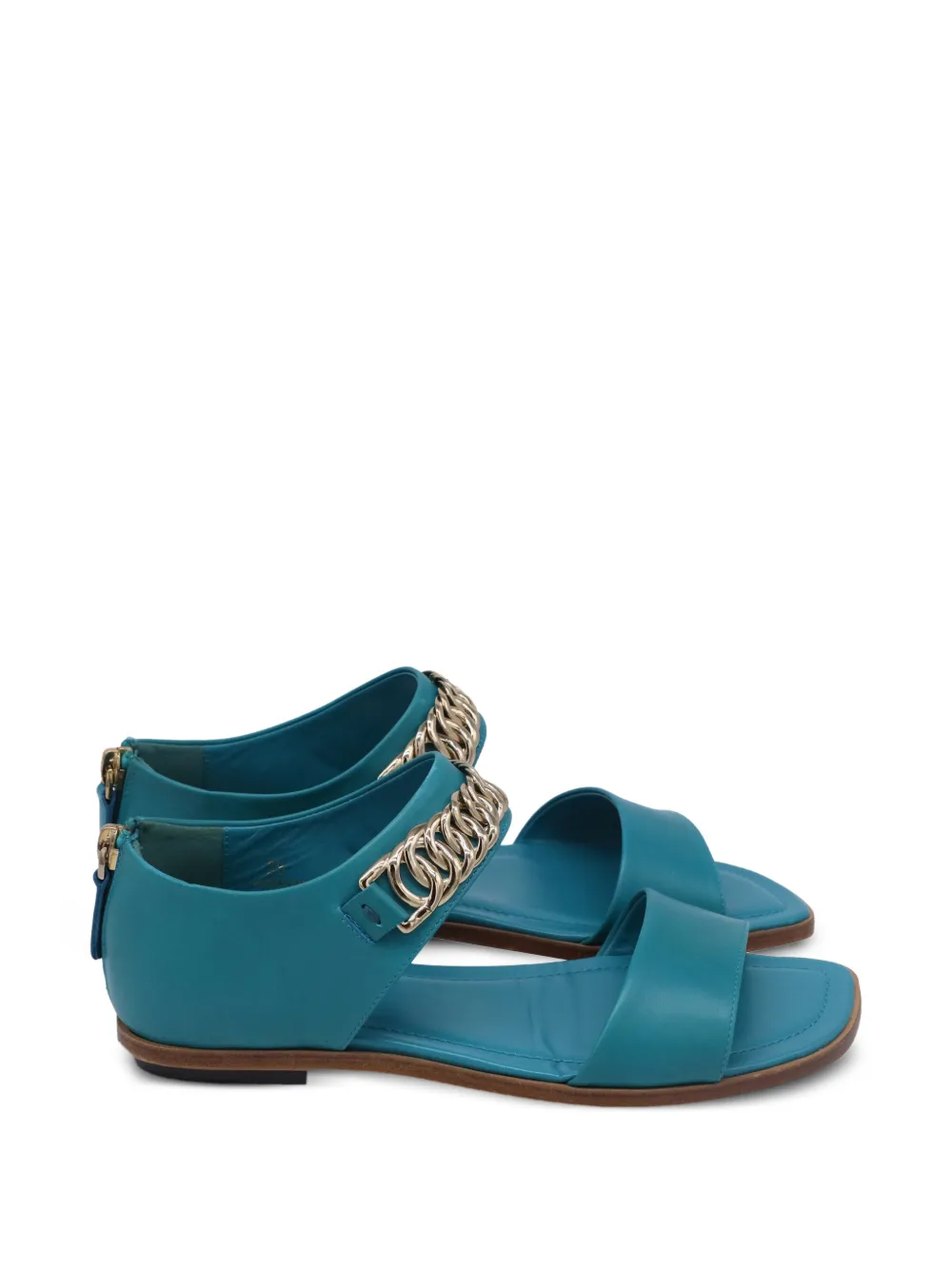Tod's Vintage chain-detail leather sandals - Blu