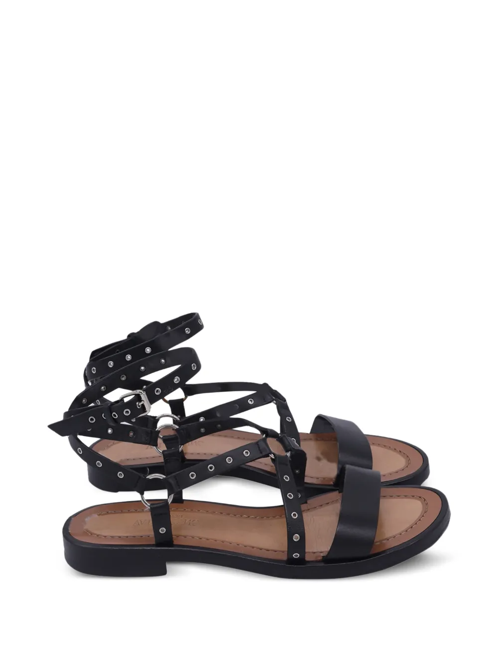 Valentino Garavani Pre-Owned Gladiator eyelet leather sandals - Nero