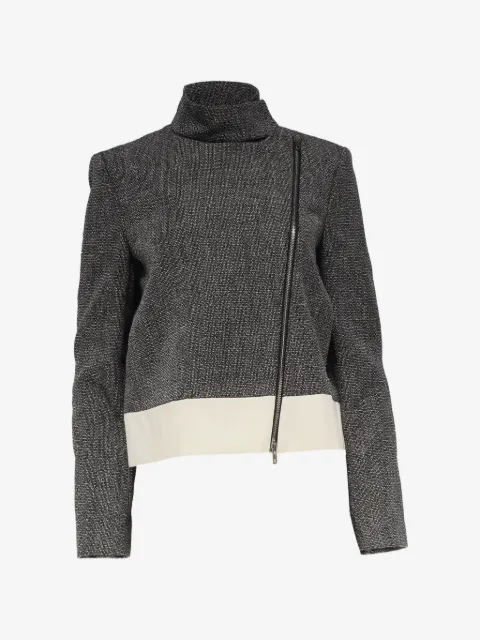 JOSEPH zipped tweed biker jacket