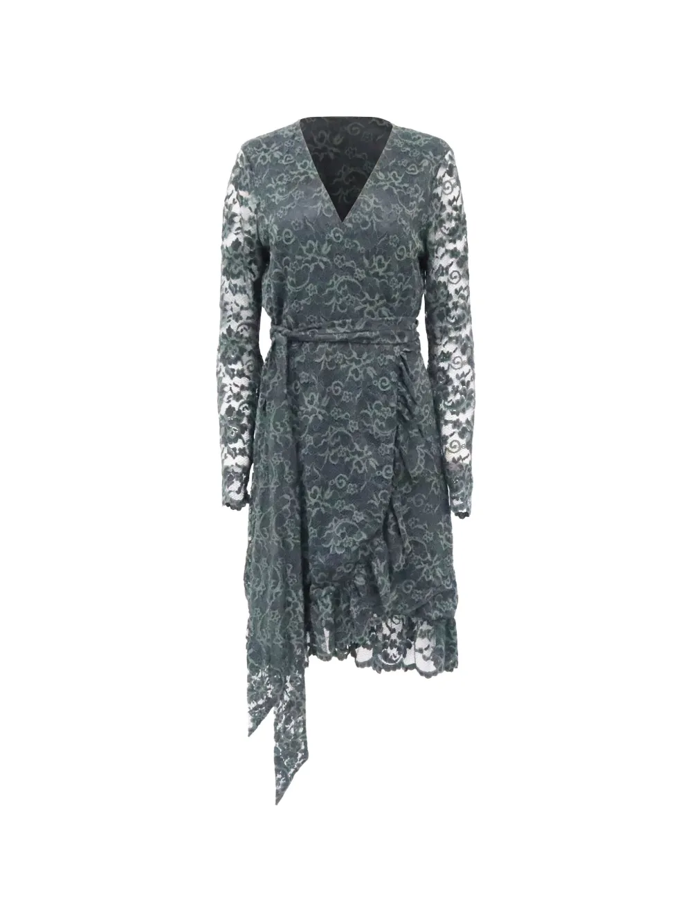 GANNI Flynn lace wrap dress - Verde