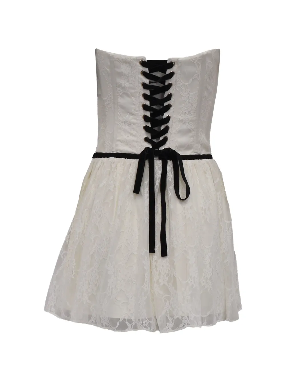 LoveShackFancy lace-detail mini dress - Wit