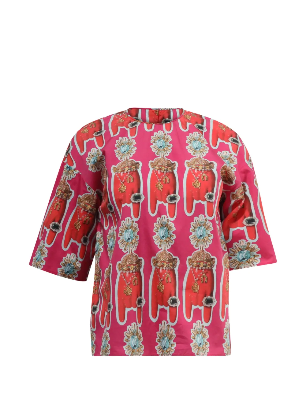 Dolce & Gabbana Pre-Owned crystal printed T-shirt - Rosa