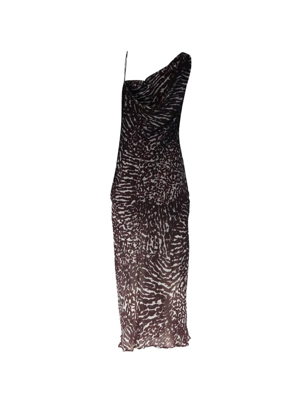 Dries Van Noten Pre-Owned Deyon asymmetric print dress - Bruin