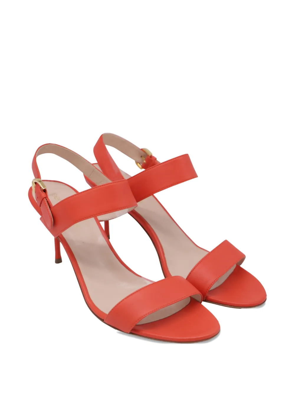 Sergio Rossi Vintage slingback leather sandals - Oranje