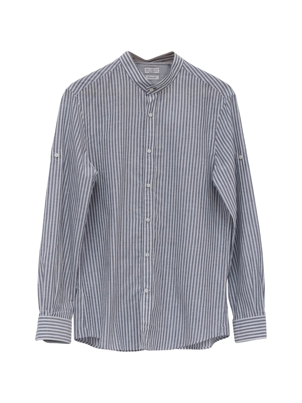 Brunello Cucinelli Vintage striped linen button-down shirt - Grigio