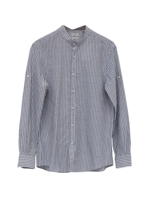 Brunello Cucinelli Vintage striped linen button-down shirt