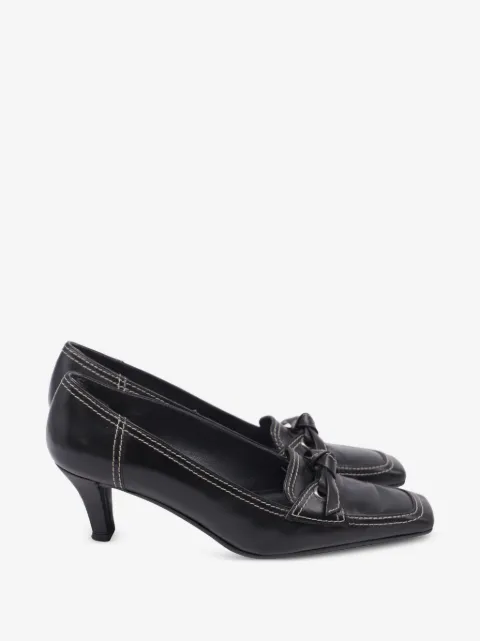Stuart Weitzman bow square-toe heeled pumps