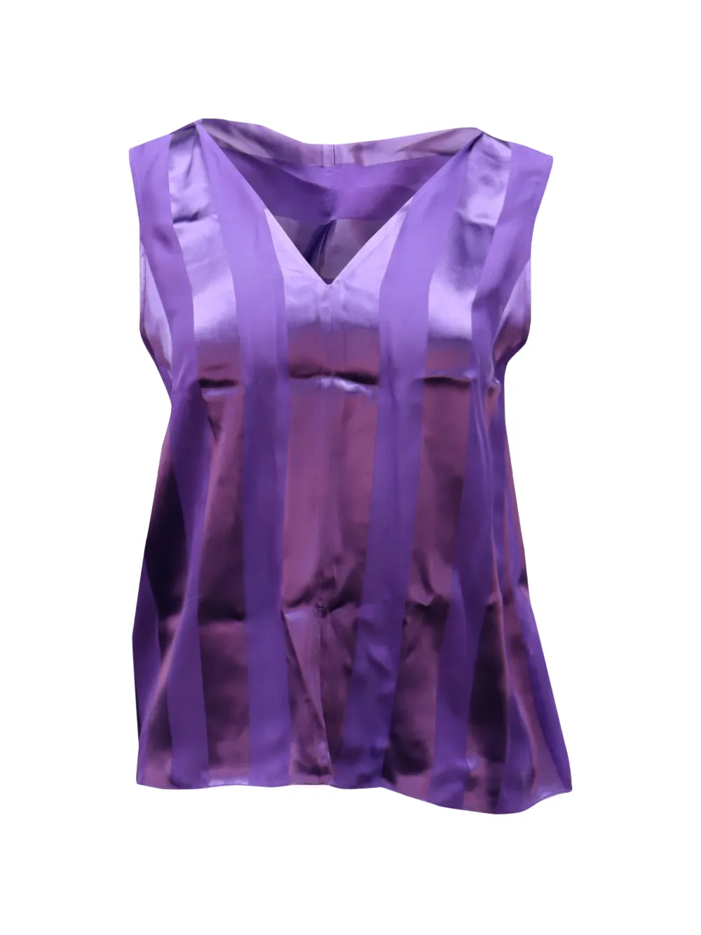 Pre-owned Alice And Olivia Gwenda Sleeveless Tie-neck Tunic Blouse In Purple