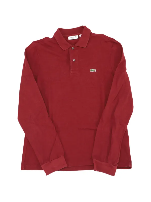 Lacoste Men's Long Sleeve Pique Polo Red S