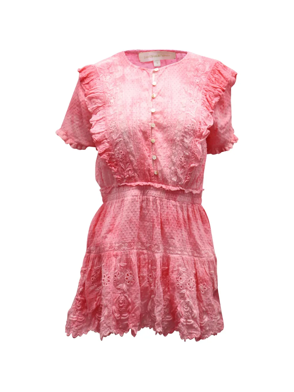LoveShackFancy Sheldon embroidered mini dress - Rosa