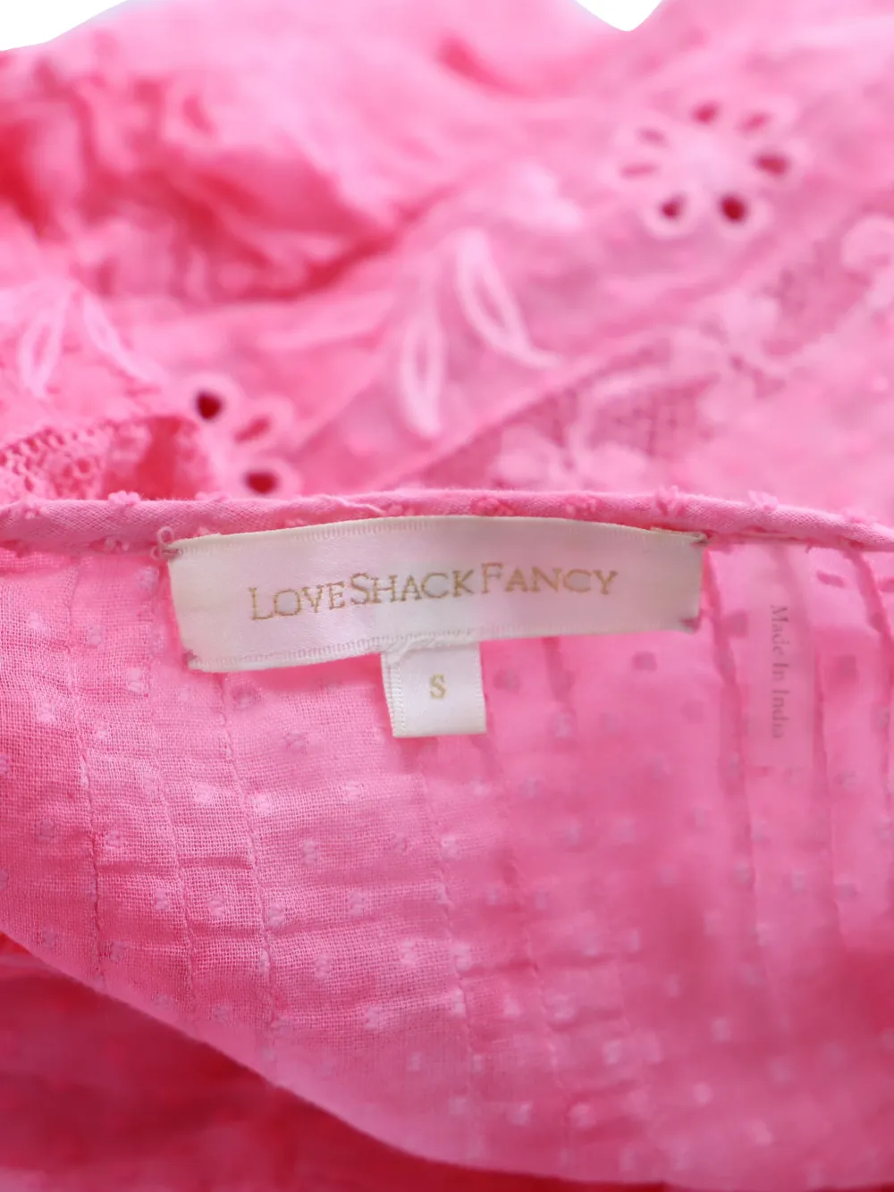  Loveshackfancy Sheldon Embroidered Mini Dress - Pink 