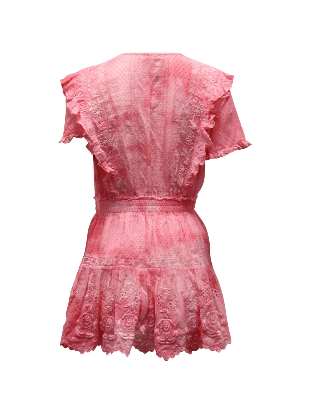 LoveShackFancy Sheldon embroidered mini dress - Roze