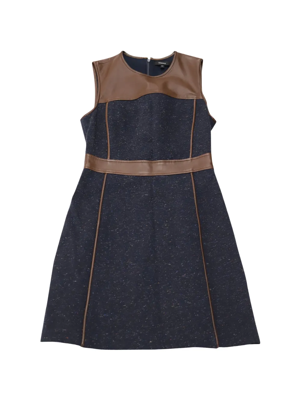 Theory leather-trim sheath dress - Blu