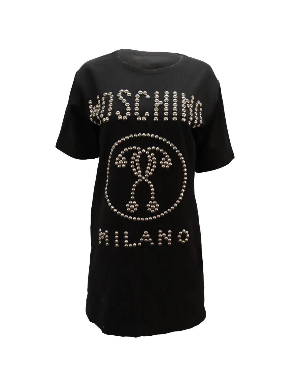 Moschino Pre-Owned studded-logo T-shirt dress - Nero
