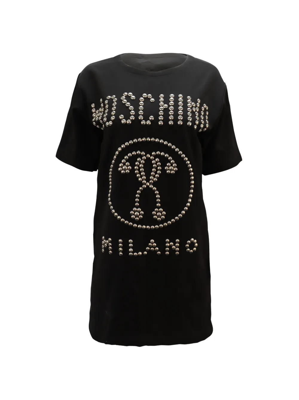 Moschino Pre-Owned studded-logo T-shirt dress - Nero