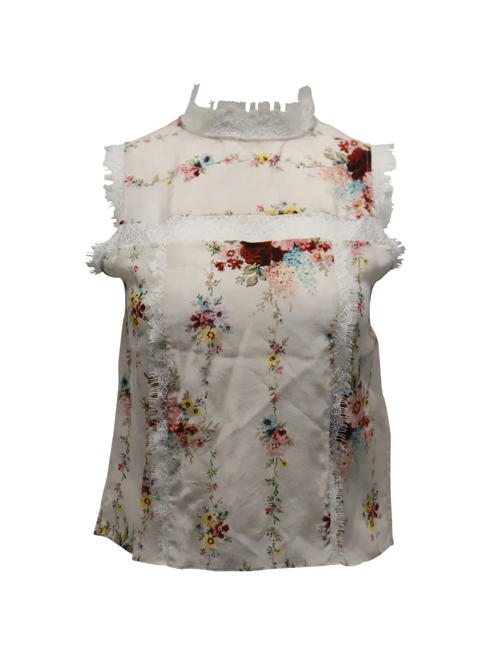 alice + olivia floral-print lace blouse - Toni neutri