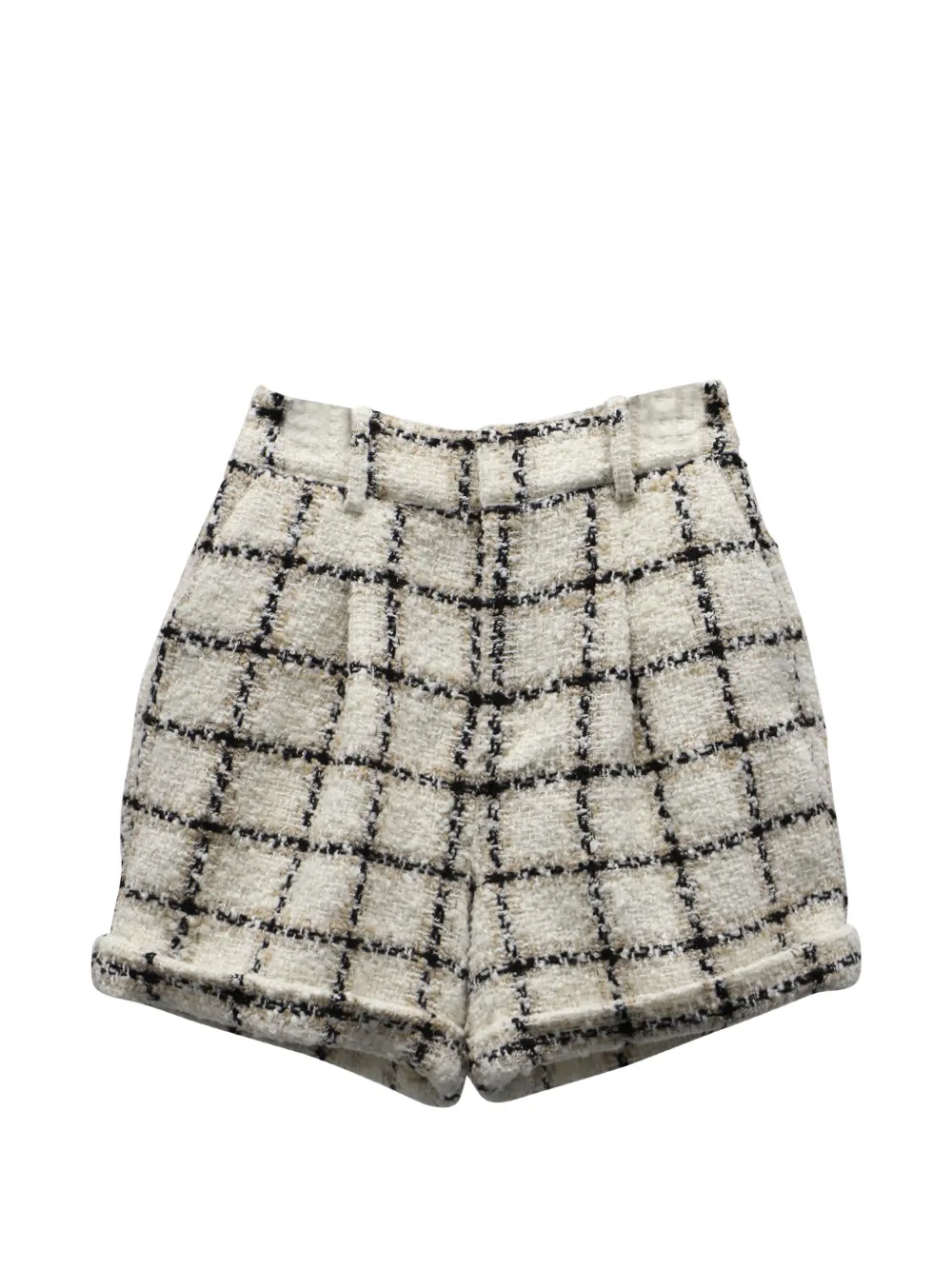 ANINE BING tweed plaid shorts - Toni neutri