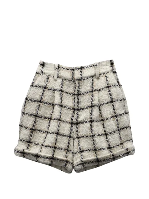 ANINE BING shorts de tweed con motivo de cuadros
