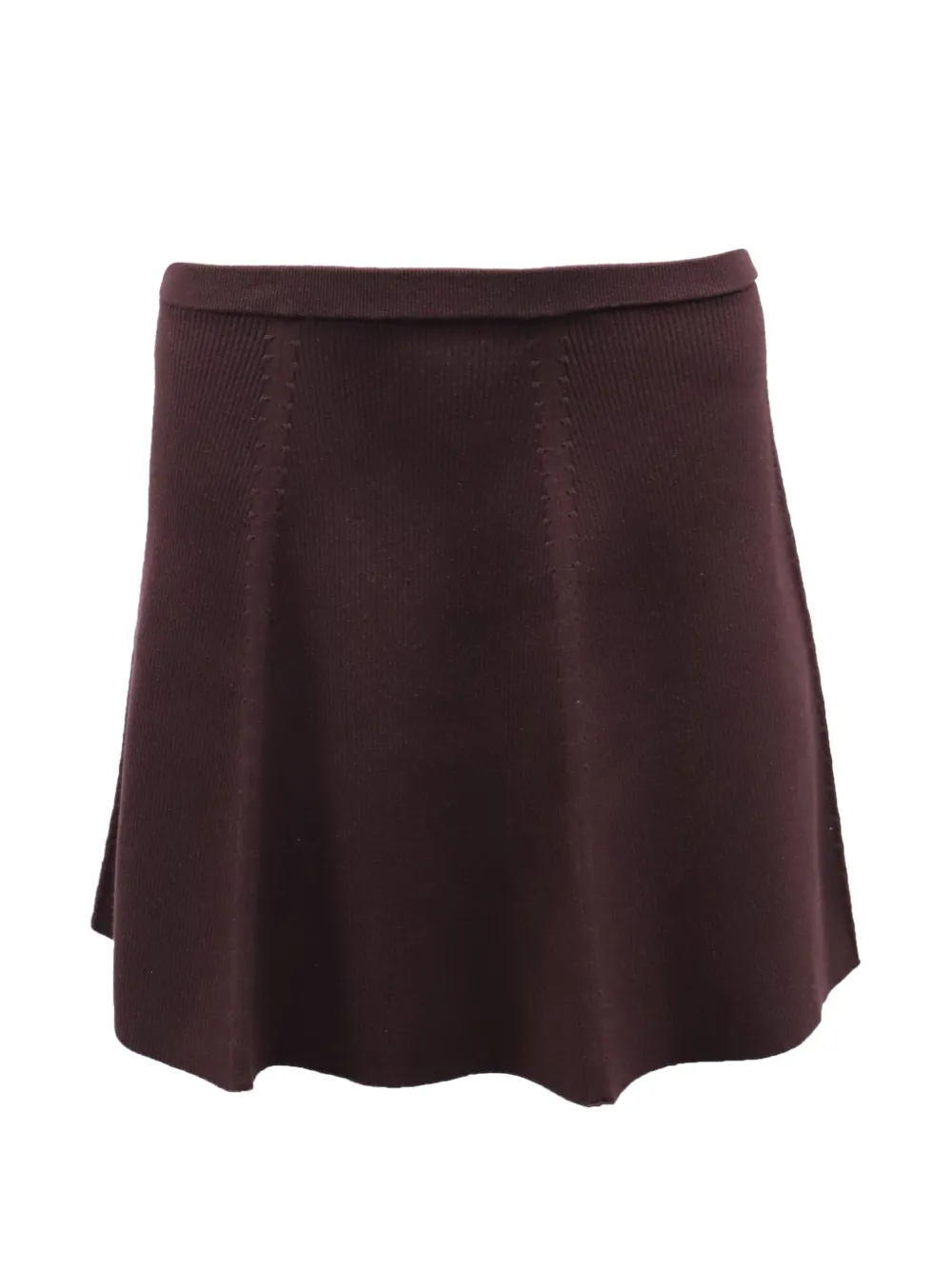 Theory high-waisted ribbed a-line skirt - Marrone