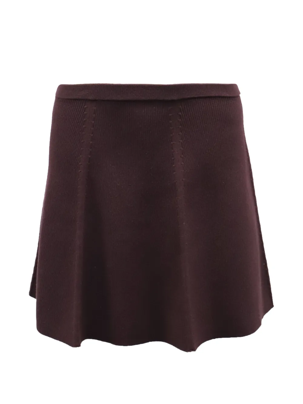 Theory high-waisted ribbed a-line skirt - Marrone