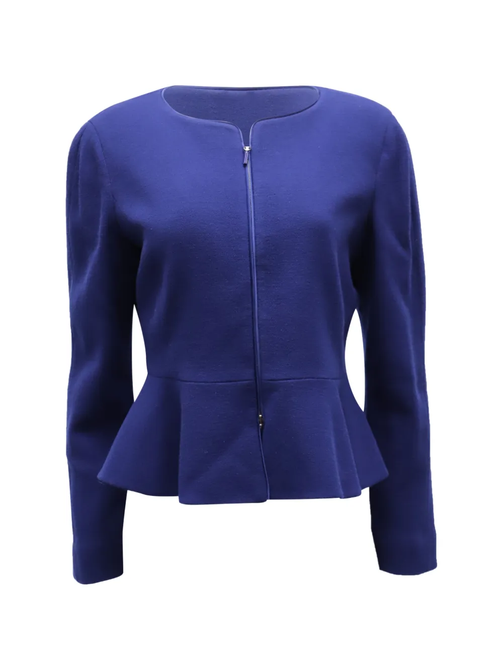 Pre-owned Emporio Armani Zip Peplum Jacket In Blue