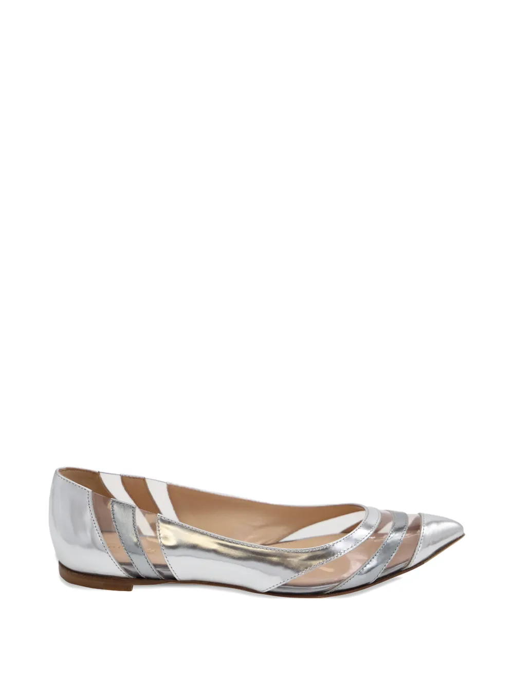 Gianvito Rossi pointed toe flats - Argento