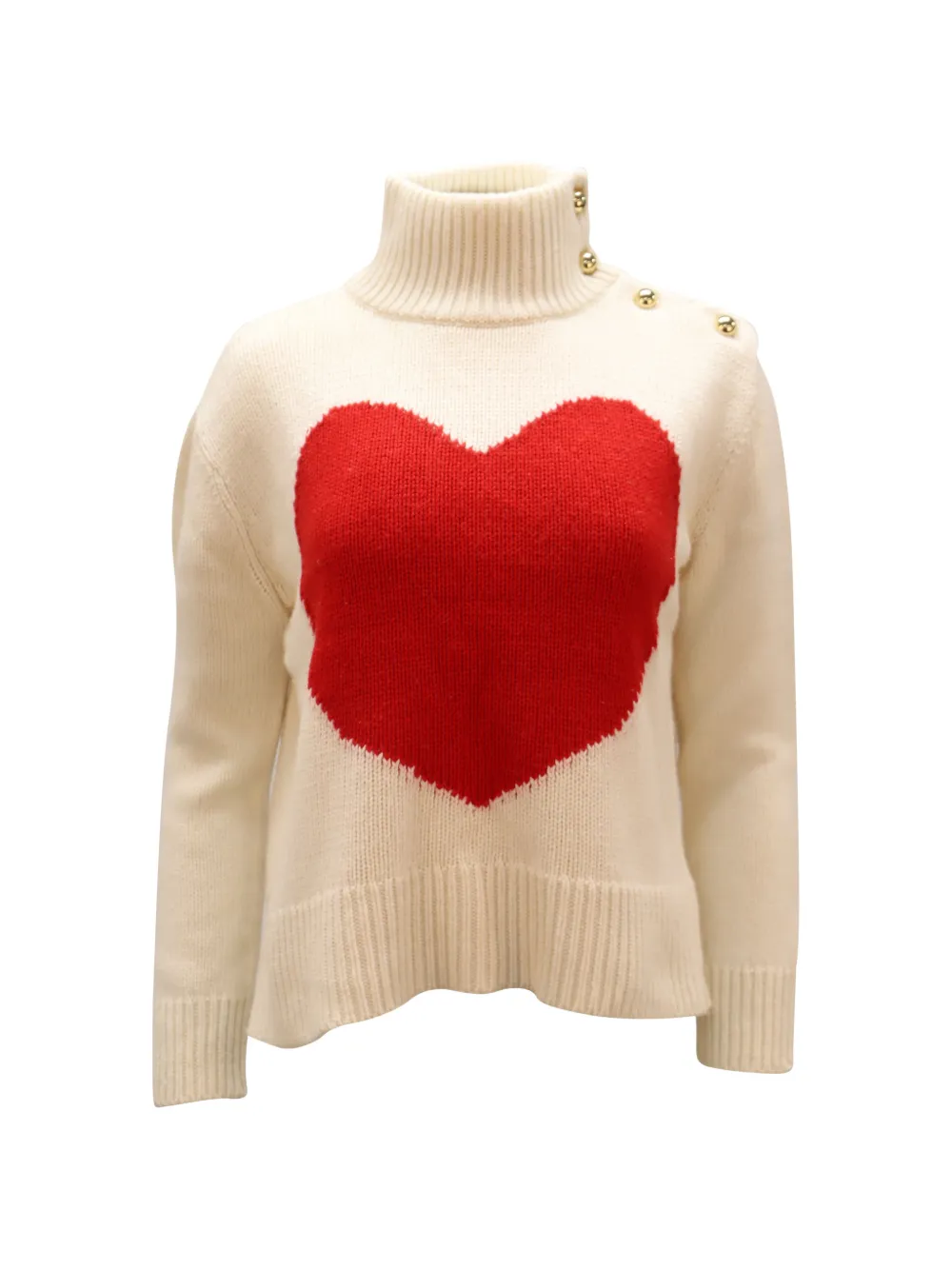 Kate Spade heart-motif turtleneck sweater - Nude