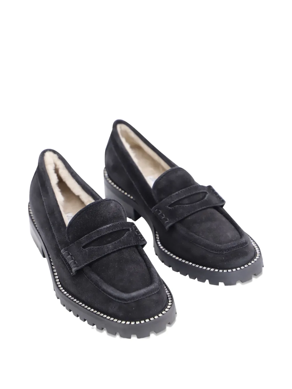 Jimmy Choo Pre-Owned crystal-embellished loafers - Zwart
