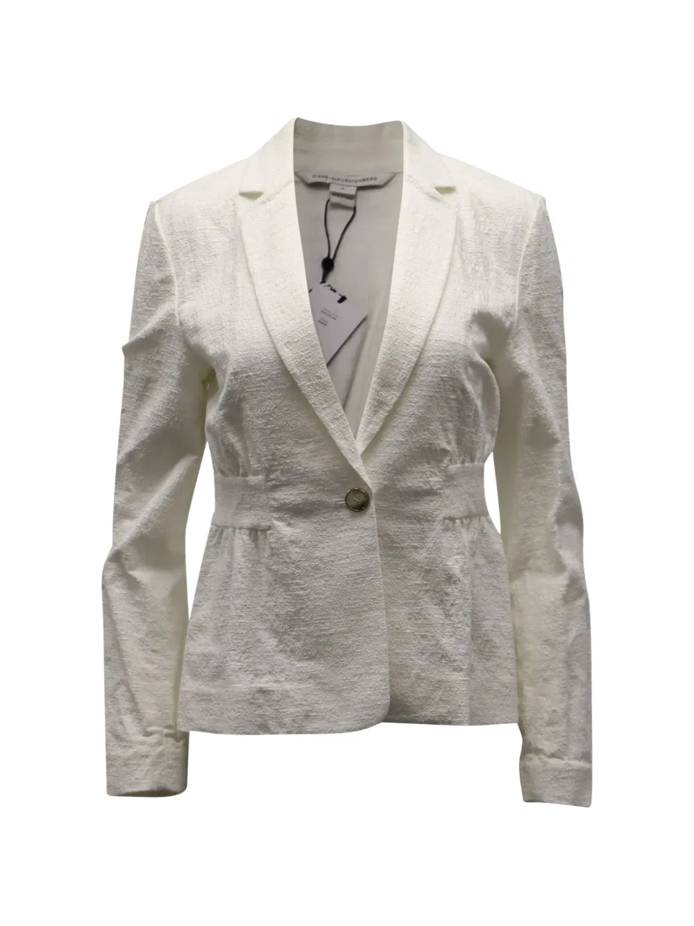 Pre-owned Diane Von Furstenberg Vintage Textured Jacket In White