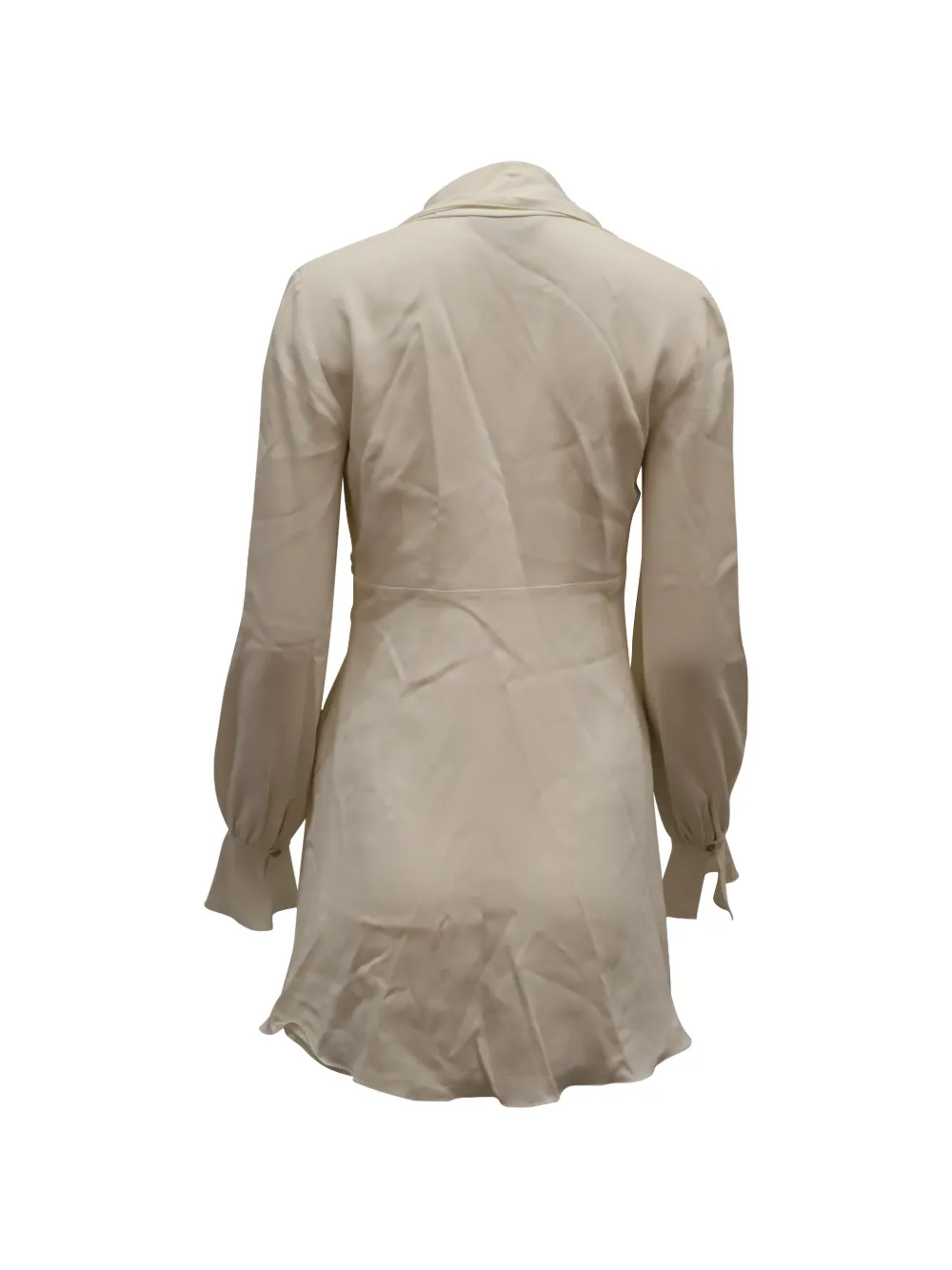Rachel Zoe tie-neck puff-sleeve mini dress - Beige