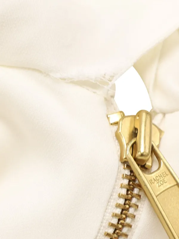 Rachel Zoe Tie-neck Puff-sleeve Mini Dress - Neutrals