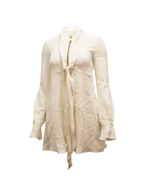 Rachel Zoe tie-neck puff-sleeve mini dress